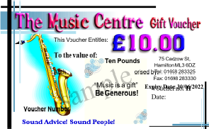 Gift vouchers